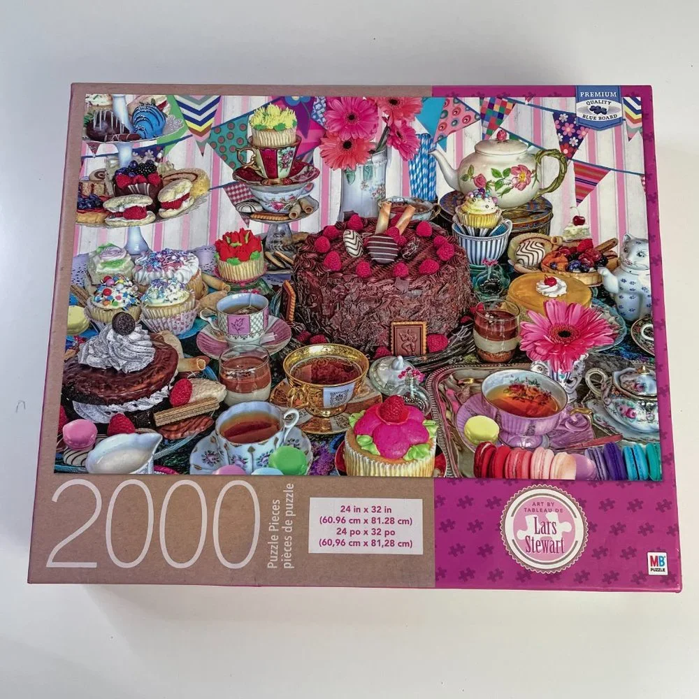 NEW Milton Bradley 2000 Piece Puzzle Premium Quality Blue Board Art Lars Stewart